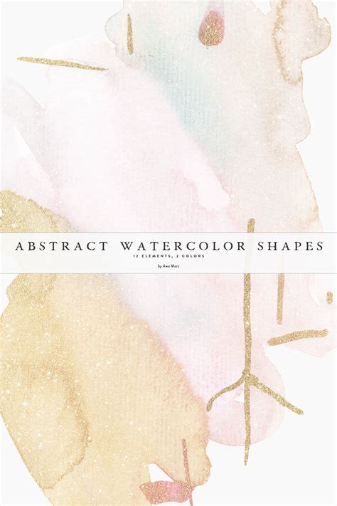 Abstract Watercolor Gold Shapes Abstract Watercolor Watercolor Gold