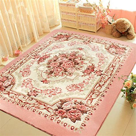 Luk Oil European Style Pink Flowers Carpet Living Room
