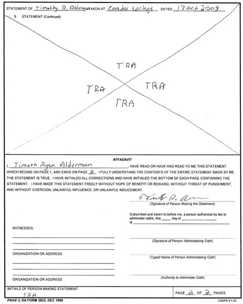 Us Army Sworn Statement Form Fillable Printable Forms Free Online