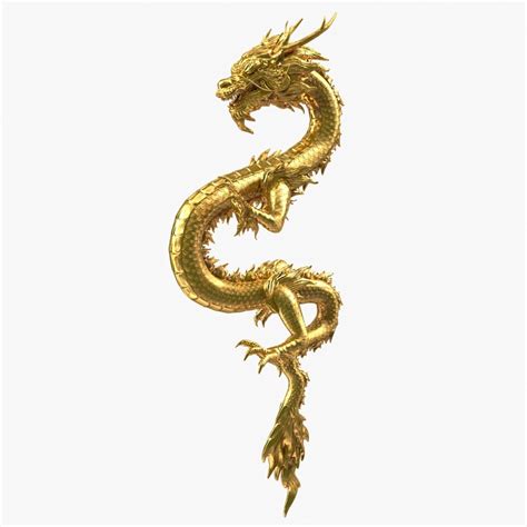 Golden Chinese Dragon Zodiac Sign 3d Model Cgstudio
