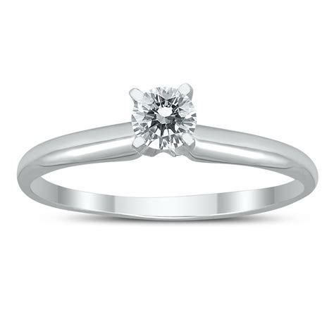 Ags Certified 13 Carat Round Diamond Solitaire Ring In 14k White Gold