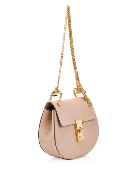 Chloé Drew Mini Leather Shoulder Bag In Pink Lyst