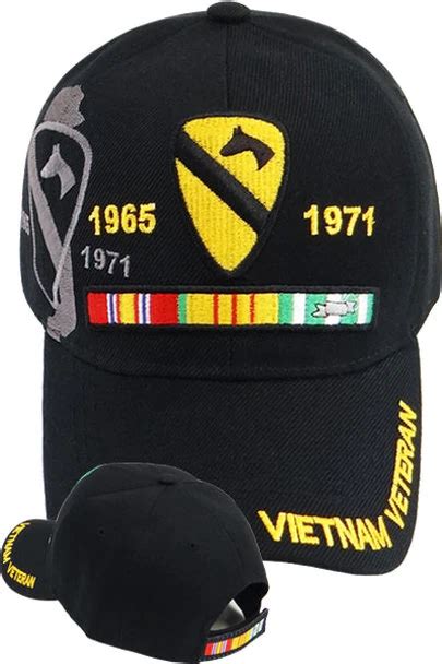 1st Cavalry Vietnam Veteran Shadow Cap Black Vietnam Era Veterans