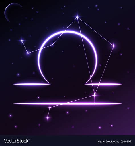 Space Symbol Of Libra Of Zodiac And Horoscope Concept Vector Art And