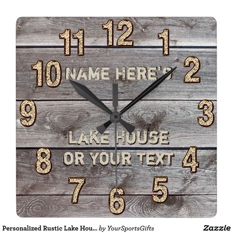 Personalized Rustic Lake House Wall Decor Clock Rustic