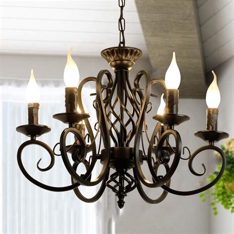 Buy Ganeed Rustic French Country Chandelier Vintage Farmhouse Candle