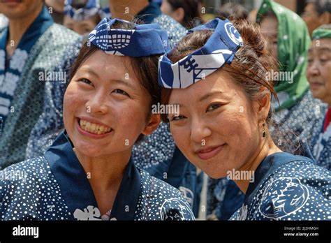 Tokyo Japan May 12 2019 Portraits Of Women During Kanda Matsuri