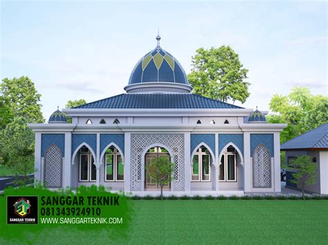 Desain Masjid Modern 16 X 16 1 Lantai Konstruksi Beton Sanggar Teknik