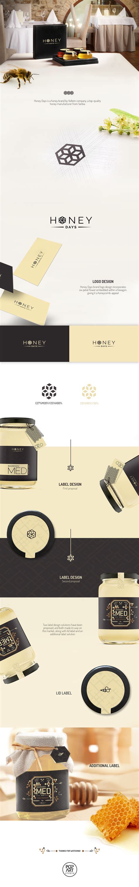 Honey Days Logo And Label Design On Behance Honey Label Design Label
