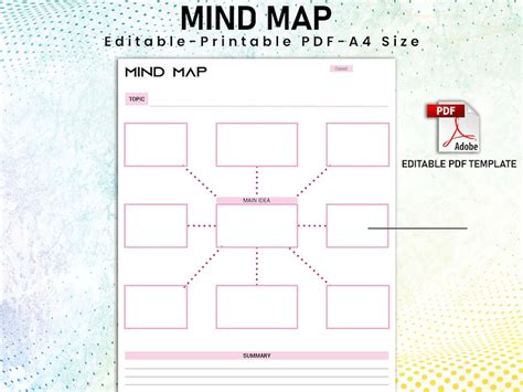 Editable Mind Map Planner Mind Mapping Printable Mind Map Template