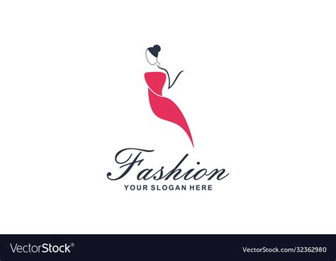 Fashion Female Dress And Beauty Logo Royalty Free Vector
