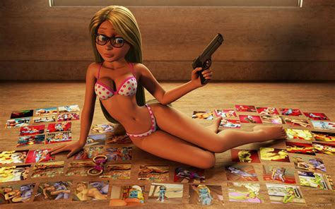 Glasses Rapunzel With Pistol Kondás Péter On Patreon 3d Girl Cute