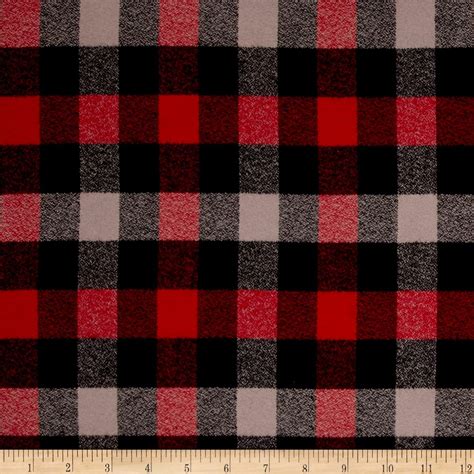 Kaufman Mammoth Flannel Plaids Red Fabric By The Yard
