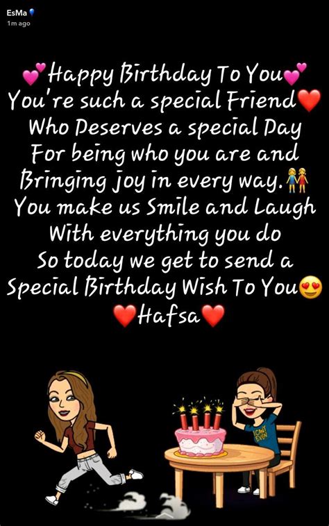 These short, sweet and snappy messages will make all your friends feel special. Happy Birthday Hafsa Bilal. AsMa Mujeer | Birthday quotes for best friend, Happy birthday quotes ...