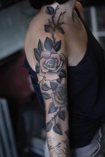 The full arm sleeve tattoo here depicts several beauties in a. Rose Sleeve Tattoos ~ Women Fashion And Lifestyles