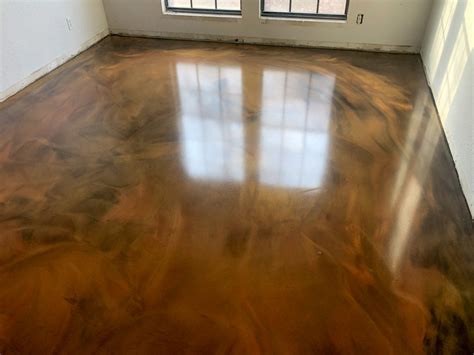 Metallic Marble Epoxy Floor Gold Brown And Copper Glossy Floors
