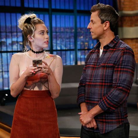 Miley Cyrus And Seth Meyers Fake A Friendship With Weed And Nose Rings