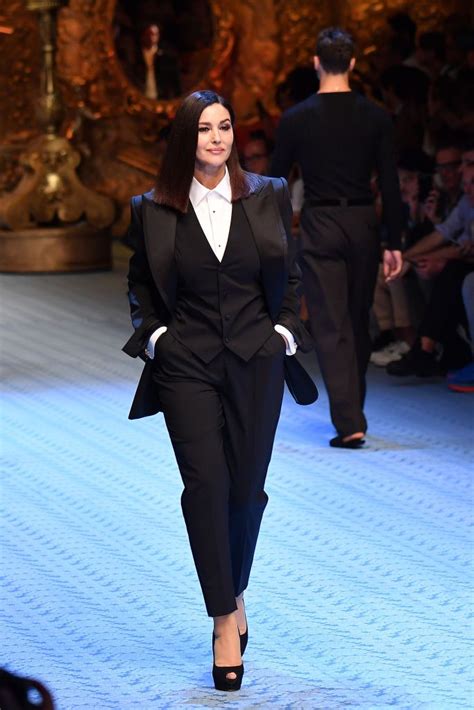 Monica Bellucci Walks The Runway At The Dolce And Gabbana Show During