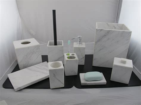 White Marble Bathroom Accessories Home Interior Design