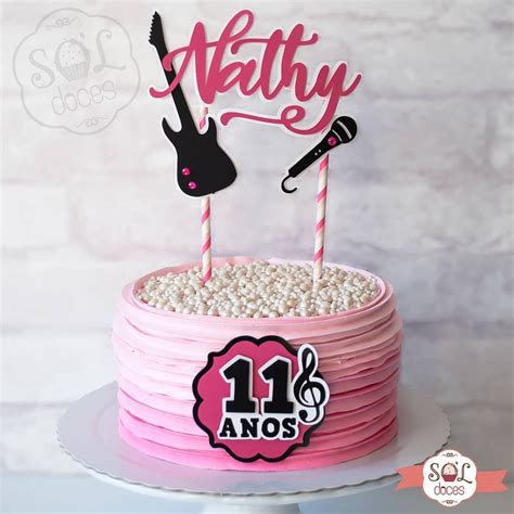 Bolo Laura Bolo Musical Karaoke Party Paper Cake Cake Toppers
