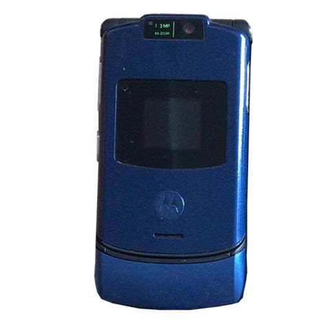Motorola Razr V3xx Unlocked 3g Cell Phone Navy Blue Certified