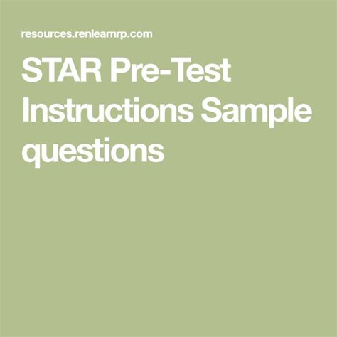 Star Pre Test Instructions Sample Questions This Or That Questions