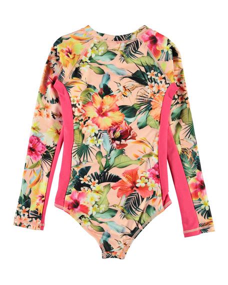 Molo Girls Necky Floral One Piece Swimsuit Size 4 16 Neiman Marcus