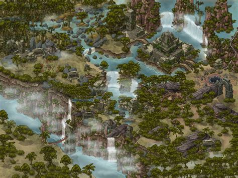 Jungle Ziggurat Temple Ruins Wilderness Fantasy World Map Dungeon Maps