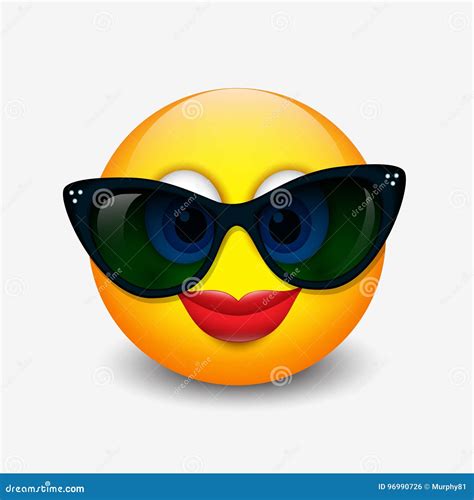 Cute Smiling Emoticon Wearing Black Sunglasses Emoji Smiley Vector The Best Porn Website