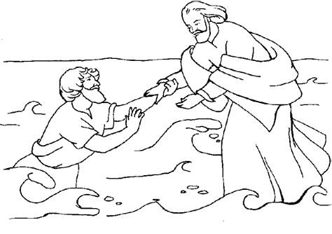 Jesus Walking On Water Coloring Page Justusilorozco