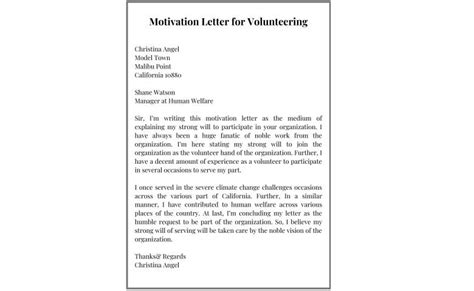 Contoh Motivation Letter Untuk Volunteer Riset