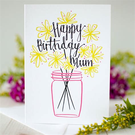 Happy Birthday Mum Flowers Birthday Card By Betty