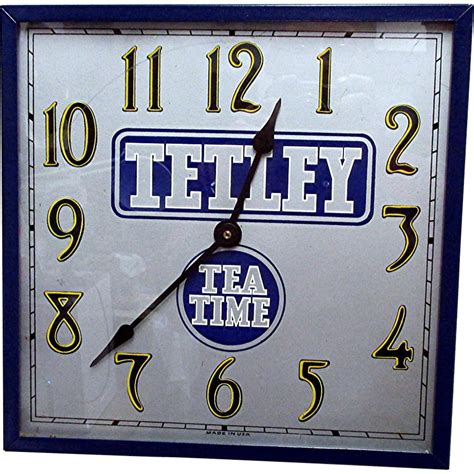 Tetley Tea Advertising Wall Clock Drury House Antiques Ruby Lane