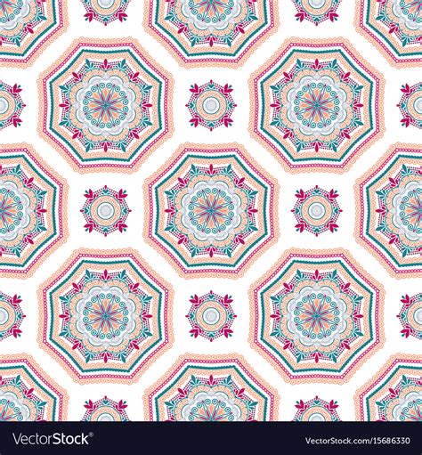 Intricate Mandala Pattern Tile Background Vector Image