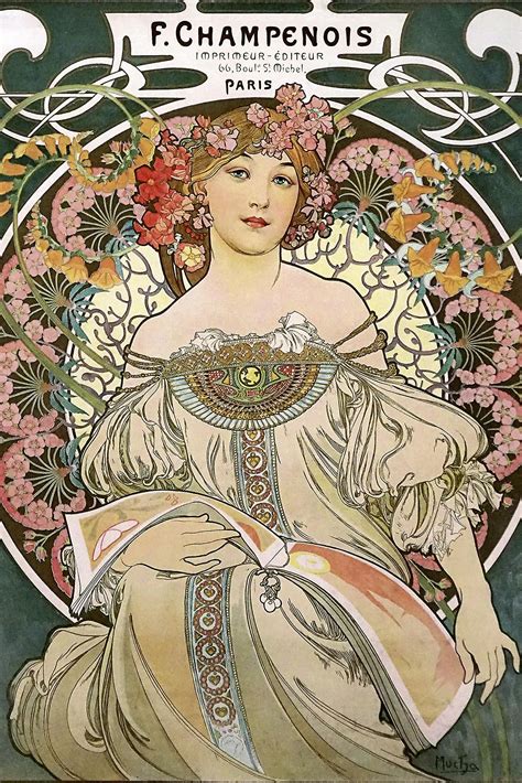 Alfons Mucha Poster Art Nouveau Van F Champenois Imprimeur