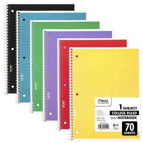 Buy Mead Spiral S 6 Pack 1 Subject College Ruled Paper 7 12 X 10