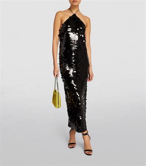 Rotate Sequinned Halterneck Maxi Dress Harrods Be