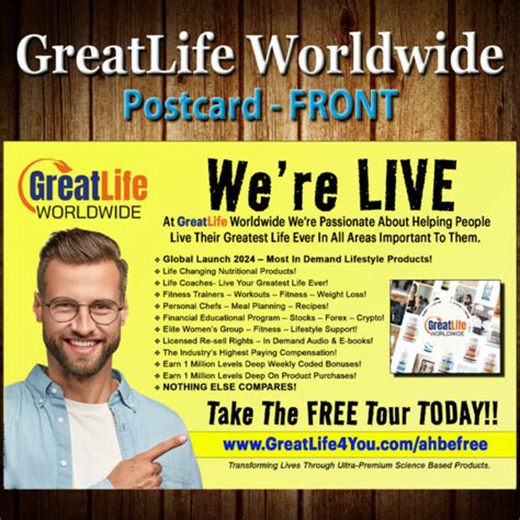 Greatlife Worldwide Postcard 1 Male Model Print Founders