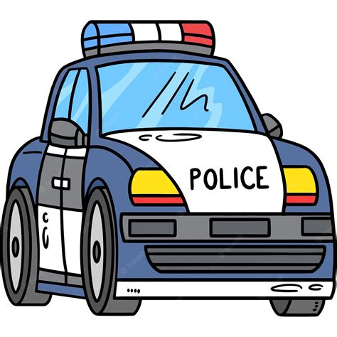 Premium Vector Police Car Cartoon Colored Clipart Illustration