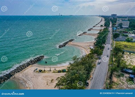 Aerial View Of Pmy Beach In Rayong Thailand Stock Image Image Of