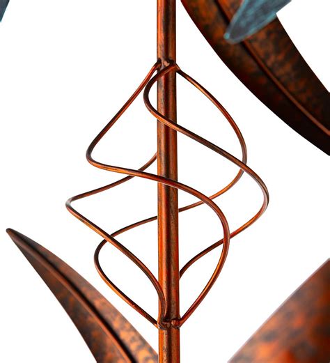 Bronze Colored And Patina Like Metal Dual Swirl Wind Spinner Wind And