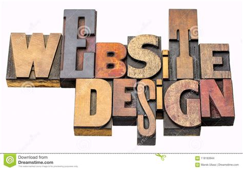 Website Design Word Abstract In Wood Type Stock Photo Image Of