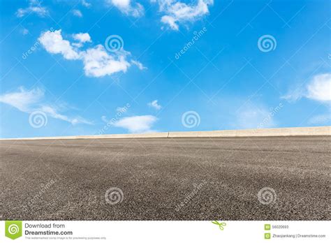 Blue Sky White Clouds And Asphalt Road Stock Image Image Of Motion