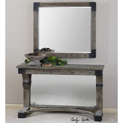 Nelo Weathered Fir Wood Console Table In Aged Gray Wash 24315