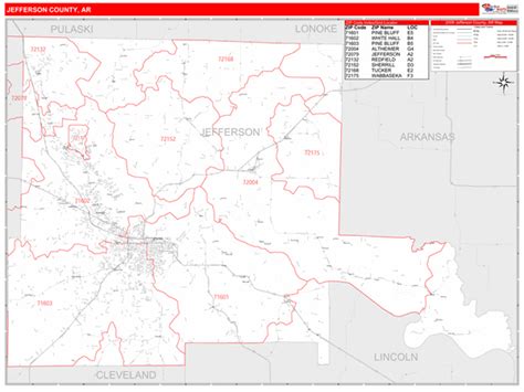 Jefferson County Ar Zip Code Maps Red Line