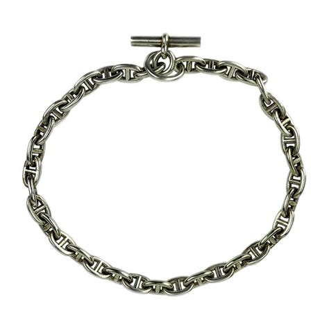 Hermes Anchor Chain Necklace In Sterling Silver For Sale