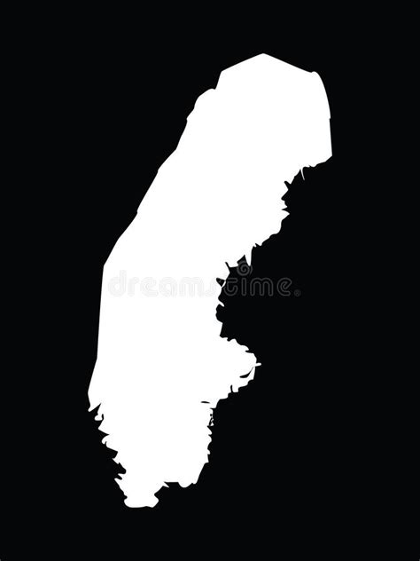 Mapa De Esquema De Suecia Sobre Fondo Negro Ilustración Del Vector