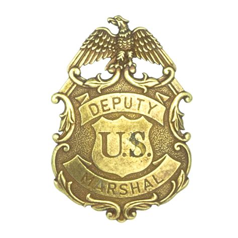 Deputy Us Marshal Badge Brass Finish