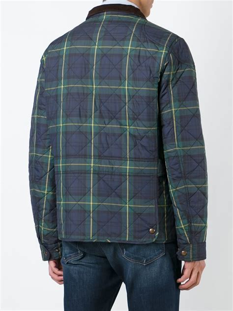 Polo Ralph Lauren Plaid Quilted Jacket In Blue For Men Lyst