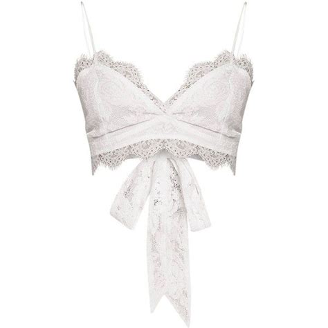 Amelie White Tie Back Lace Bralet €21 Liked On Polyvore Featuring Tops White Bohemian Top